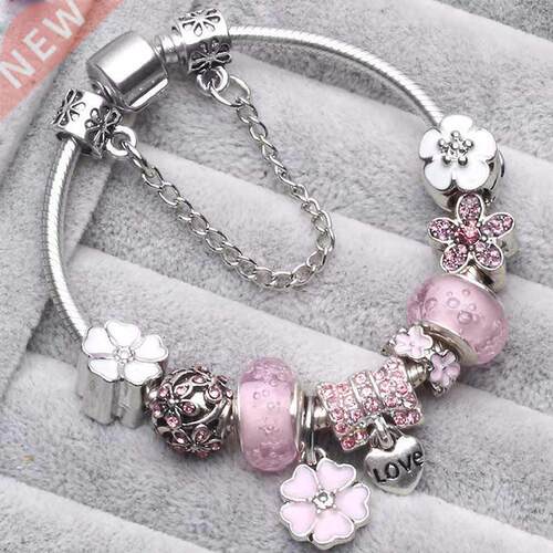 BAOPON Dropshipping Vintage Silver Color Charms Bracelets fo