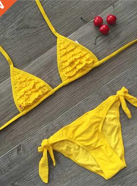 4 Color Brand 2022 Summer Girls Swimwear Soild Baby Kids Swi