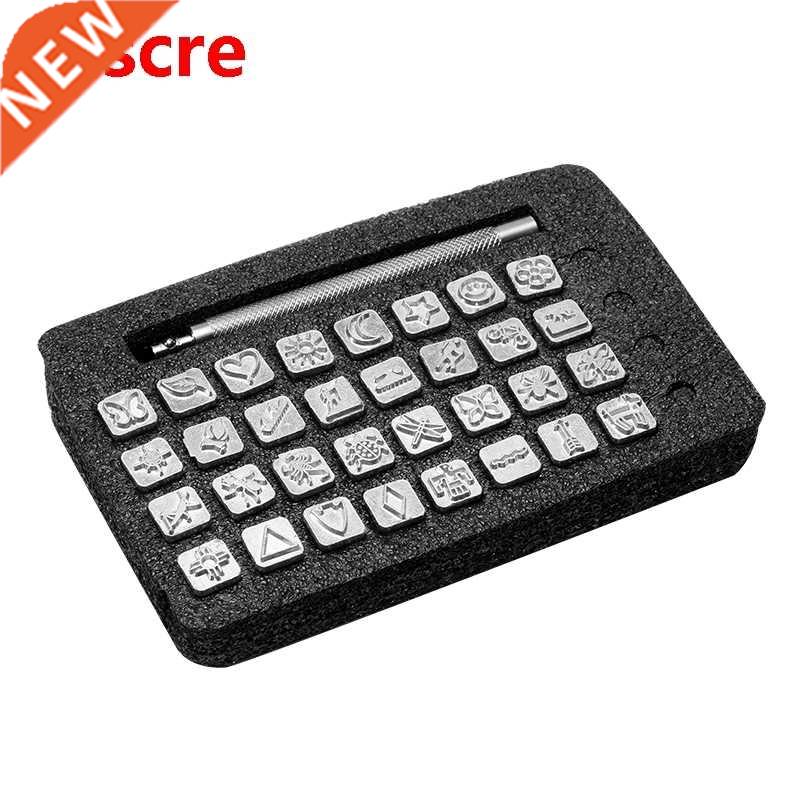 32Pcs Metal Stamping Punch Tool For Leather Carving Stamp T