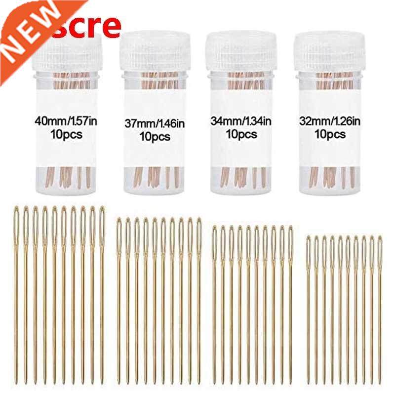 40 Pcs Large Eye Sewing Needles,Handmade Leather Needle Emb