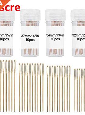 40 Pcs Large Eye Sewing Needles,Handmade Leather Needle Emb
