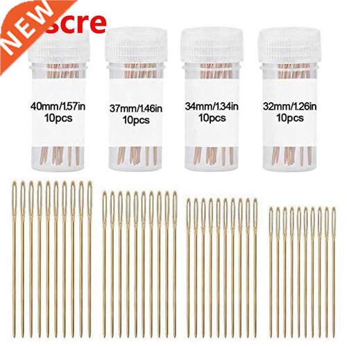40 Pcs Large Eye Sewing Needles,Handmade Leather Needle Emb