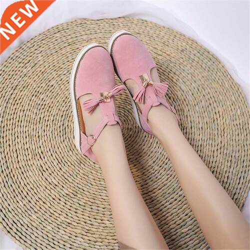 JIANBUDAN Fashion Fringe Thick sole sandals Women Cover heel
