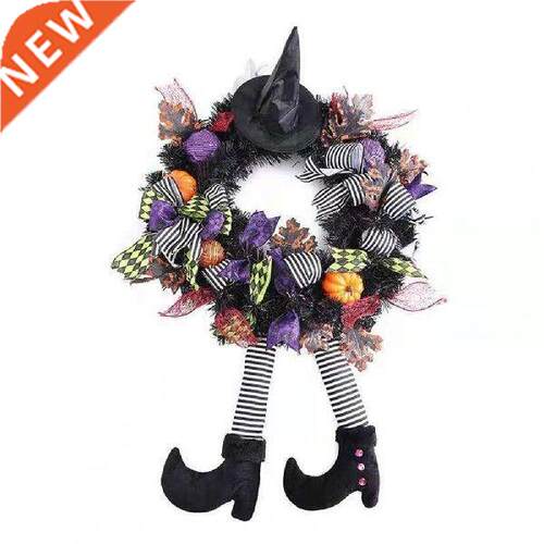 80%HOTHalloween Wreath Eye-catching Fadeless Faux Silk