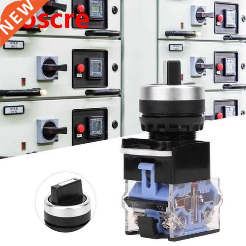 10Pcs 22mm Rotary Switch 2 Position metal Self-Locking Knob