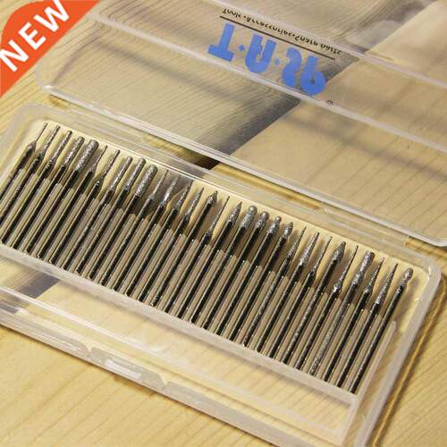 0pcs Diamond Rotary Burr Bits Set for Dremel To .2mm Sha