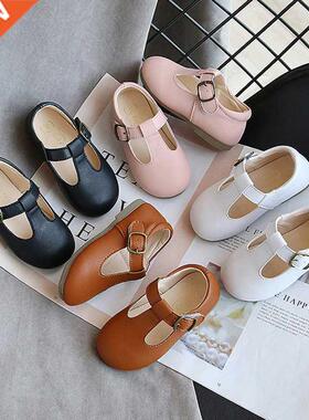Spring Autumn Kids Shoes T Strap Leather Shoes For Girls Boy