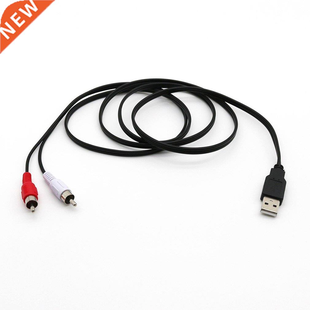Portable USB a Male to 2X RCA Phono Male AV Cable TV Aux Aud