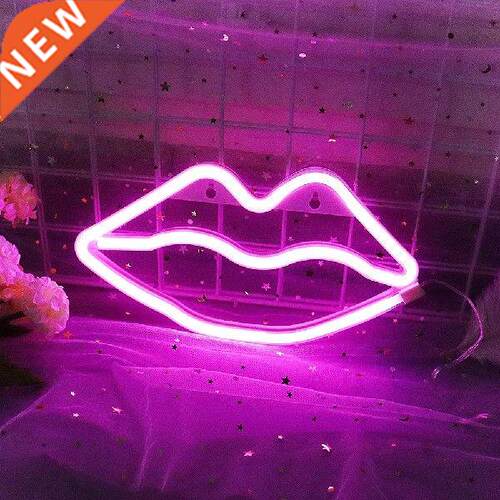 LED Neon Sign Lightning Shaped Wall Night Light USB Battery