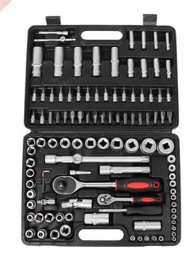108pcs 1/2in 1/4in Socket Sleeve Wrench Combination Set Auto