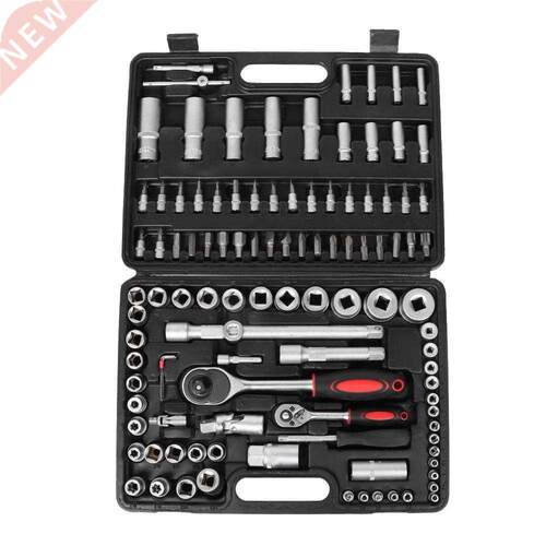 108pcs 1/2in 1/4in Socket Sleeve Wrench Combination Set Auto