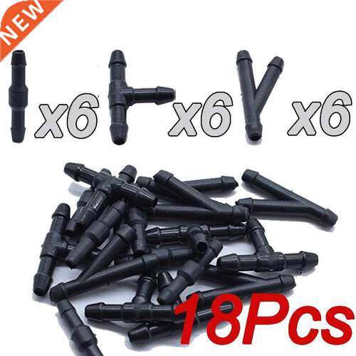 18PCS Windscreen Washer Joiner Pipe Connector T Piece Straig
