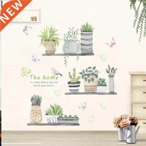 Garden Potted Plant Bonsai Flower Wall Stickers For Home Dec