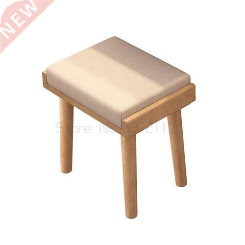 Nordic solid wood make-up stool furniture white wax wood