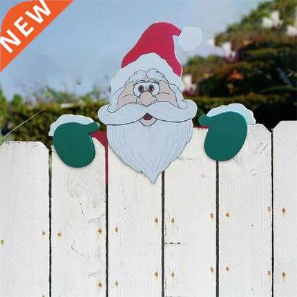 Christmas Theme Fence Garden Top Decor Santa Claus Fence