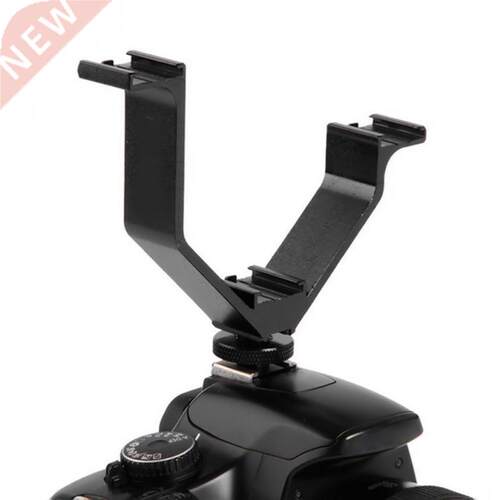 DSLR Triple Mount Bracket Shoe V-shape Mount Bracket for LED