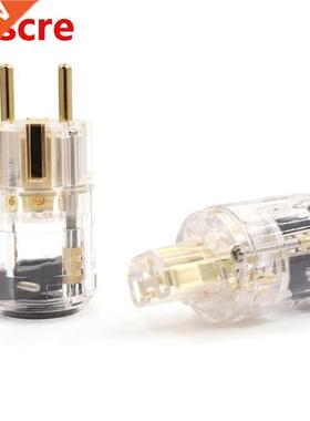 HIFI Transparent Gold plated EUR Schuko power cable Extensio