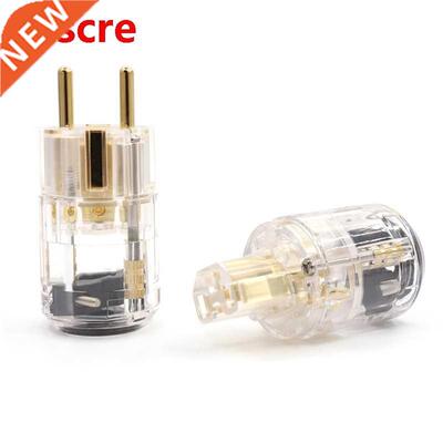 HIFI Transparent Gold plated EUR Schuko power cable Extensio