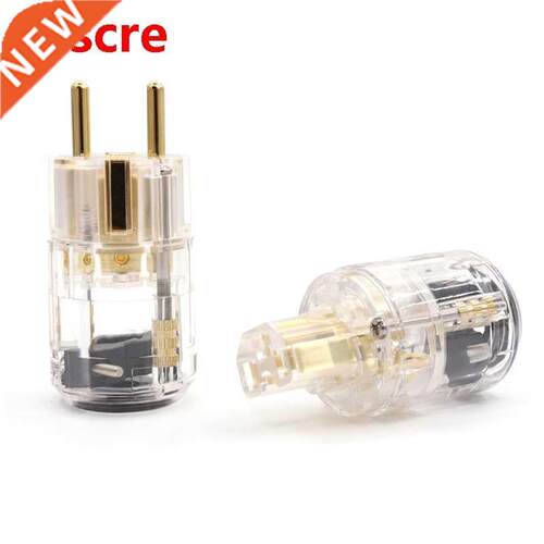 HIFI Transparent Gold plated EUR Schuko power cable Extensio