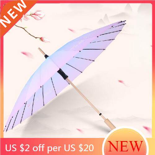 Long Straight Umbrella Pretty Handle Screen Chinese Style