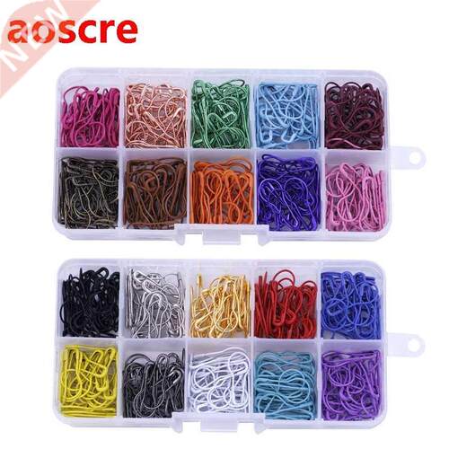 1200pcs Mixed Color Gourd Shape Clothing Safety Pin Metal C