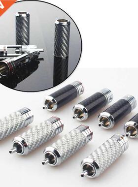 HiFi Audio Adapter Brass Copper Rhodium Plated RCA Plug Carb