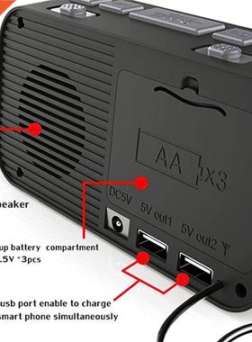 Bedside Digital Alarm Clock LED Clock with Dual USB DAB/FM R