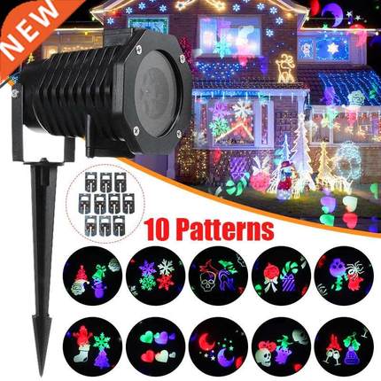 LED Landscape Lighting 12W 10 Patterns RGB LED Lawn Lamp Out