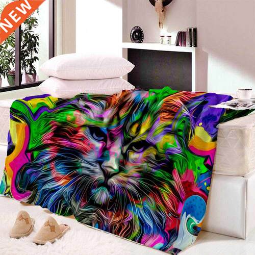 Animal Cat Dog Wolf Fleece Blanket Men 3D  Blanket