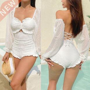 Long Sleeve Swimsuit High Leg Bikini Swimwear Fashionable