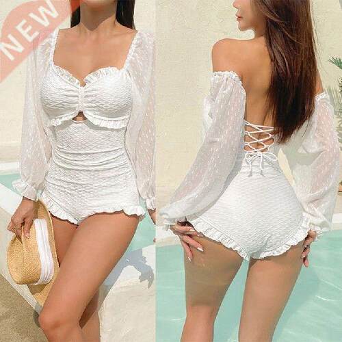 Long Sleeve Swimsuit High Leg Bikini Swimwear Fashionable