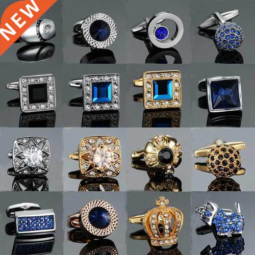 Novelty Luxury Blue white Cufflinks for Mens Brand High Qua