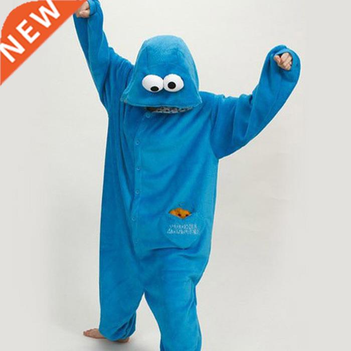 New Adult Cookie Monster Pajamas Sleepsuit Sleepwear Pyjamas