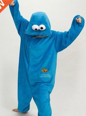New Adult Cookie Monster Pajamas Sleepsuit Sleepwear Pyjamas