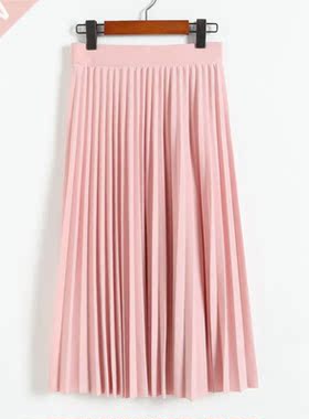 Spring and Autumn New Fashion Women's High Waist Pleated Sol