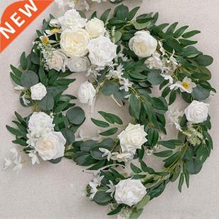 Simulation Green Plant Eucalyptus Branch Artificial Flowers