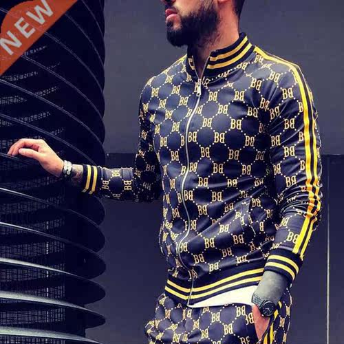 New D Printing Men Casual Sweatshirt New Stripe Polyester C