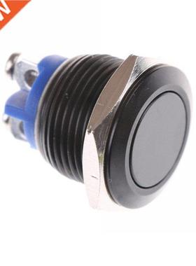 1pcs 16mm Black Stainless Steel Waterproof Push Button Switc