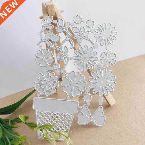 Metal cutting Die Flower Blue flowerpot Flower cut-and-paste