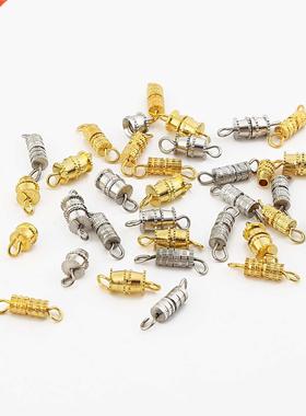 10/20pcs Cylinder Fasteners Buckles Closed Beading End Clasp