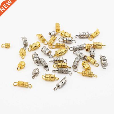 10/20pcs Cylinder Fasteners Buckles Closed Beading End Clasp