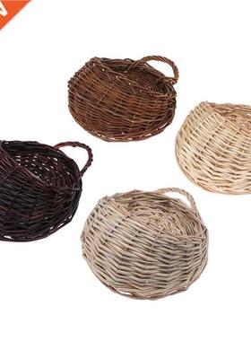 1PC Flower Planter Wall Hanging Wicker Rattam Basket Garden