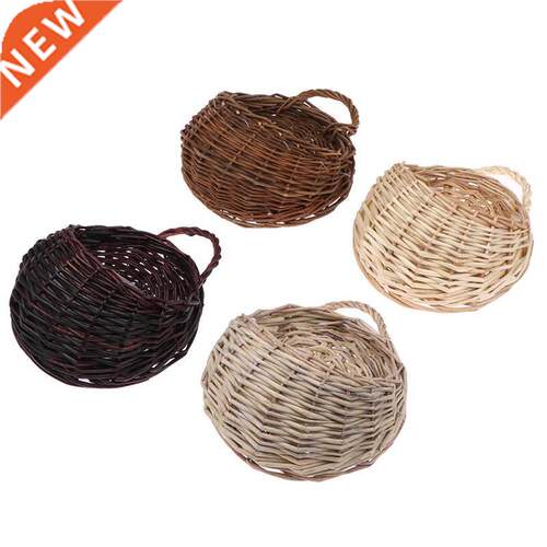 1PC Flower Planter Wall Hanging Wicker Rattam Basket Garden