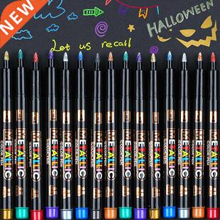 8Color Metallic Water Paint Metal Marker Pen Permanent Drawi