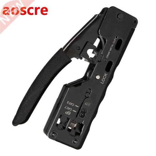 Cat5 Cat6 Cat7 Pass Through Crimper for RJ45 RJ12 RJ11 Netwo
