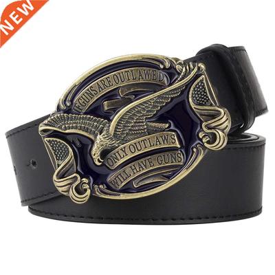 Eagle Belt for Men Jeans ONLY OUTLAWS WILL HAVE GUNS Metal B