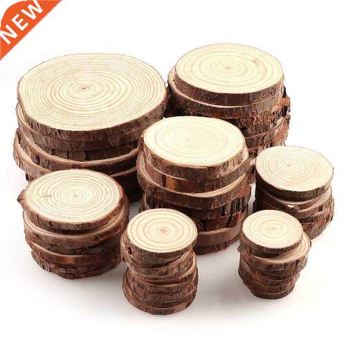 3-12cm Thicken Natural Round Unfinished Wood Slices DIY
