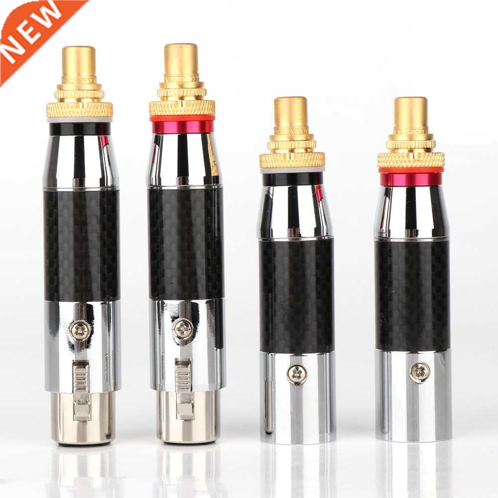 2Pcs XLR Male Female to RCA FEMale Socket Adapter Gold Balan