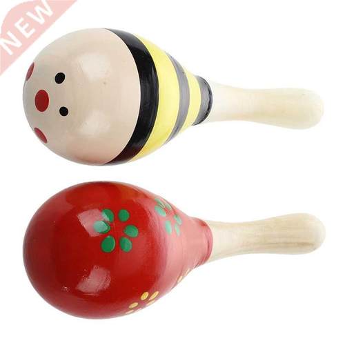 2 X Wood Maracas Musical Instrut Toy Kids