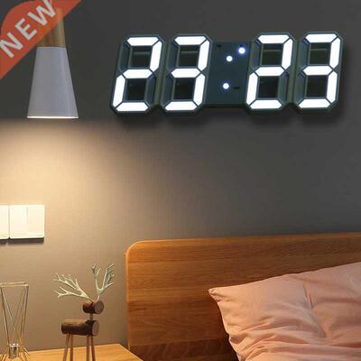 LED Digital Wall Clock Alarm Date Temperature Automatic Back